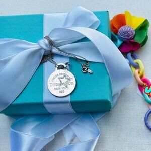 Tiffany & Co LARGE Round Star Diamond Necklace in Silver